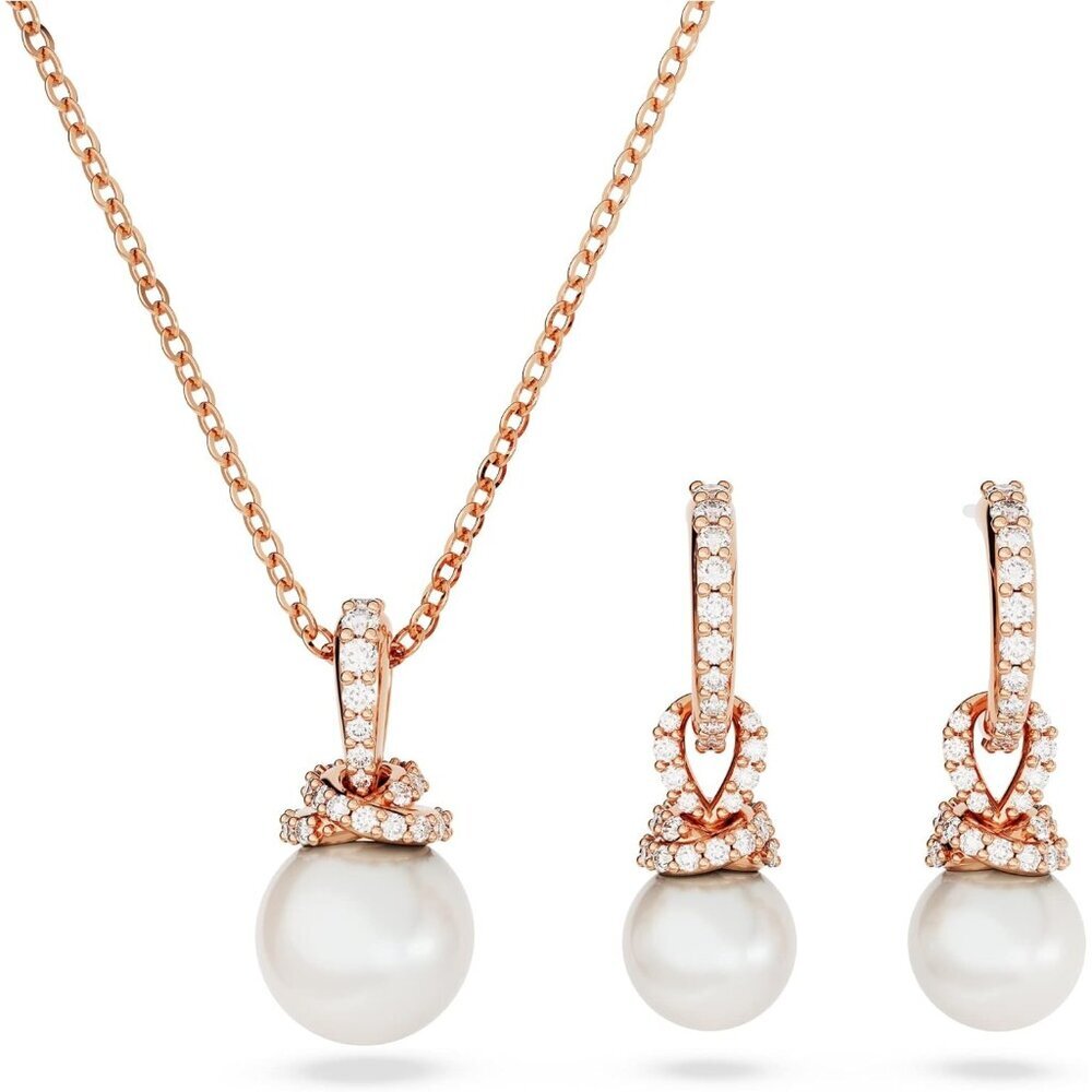 〽️Women Rose Gold Classic And Versatile Necklaces and Earring Jewelry Set